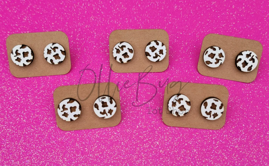 Cow (Brown) Print Stud Earrings