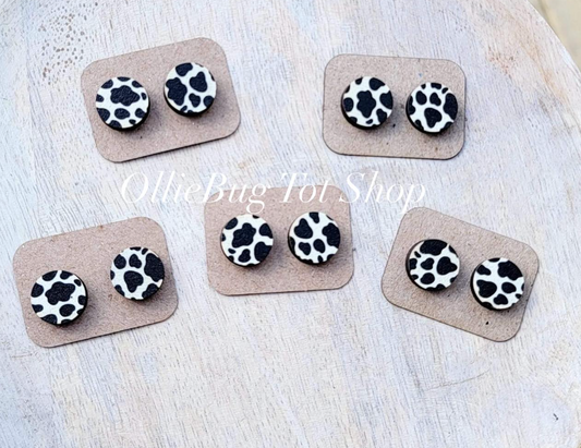 Cow Print Stud Earrings